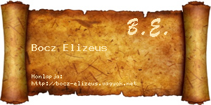 Bocz Elizeus névjegykártya